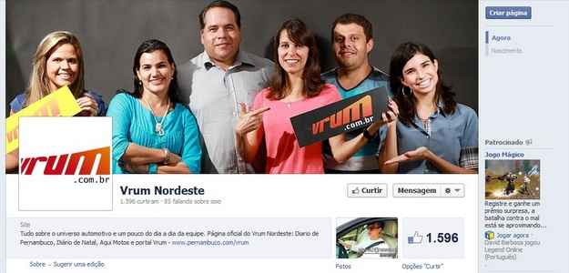 Fanpage: www.facebook.com/VrumNordeste (divulga��o )