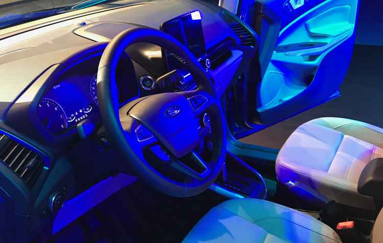 Interior do veículo é a grande atração com a nova tela de 8 polegadas sensível ao toque, conectada com o sistema multimídia SYNC 3, compatível com o Apple Car Play e Android Auto - Jorge Moraes/DP